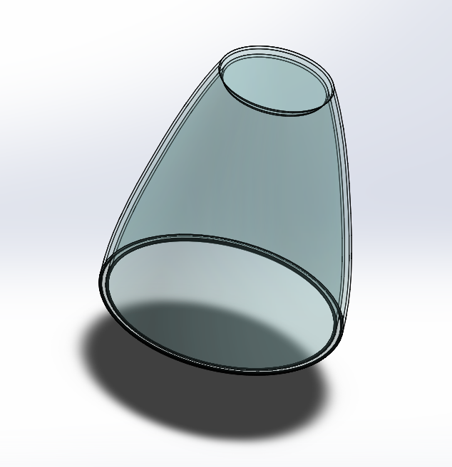 CAD render of the vacuum-formed double-walled shell