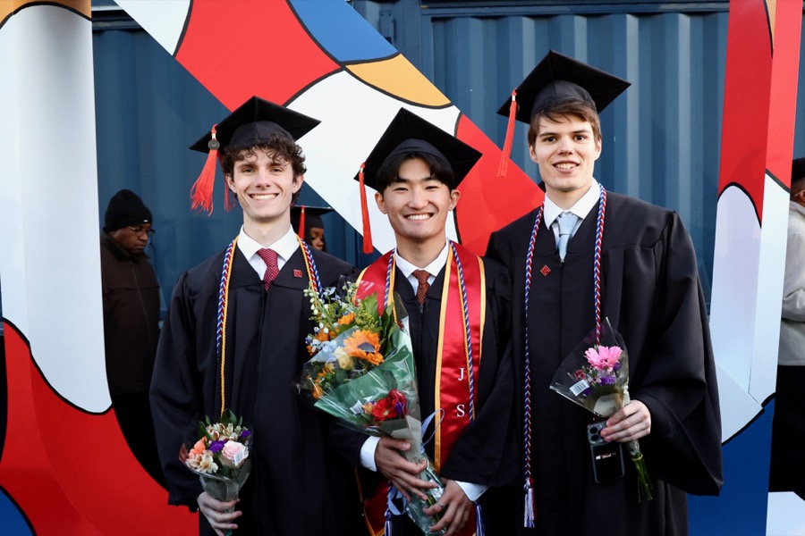 Graduating with friends at Northeastern