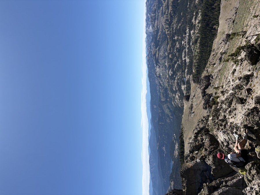 Hiking below a granite peak in Yosemite