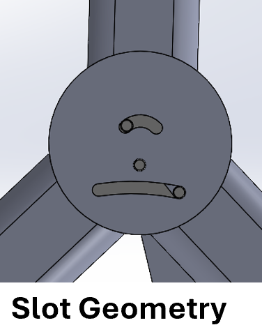 CAD screenshot of V3's valve disc slot geometry