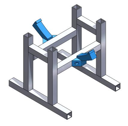 CAD model of scaled down trough fixture