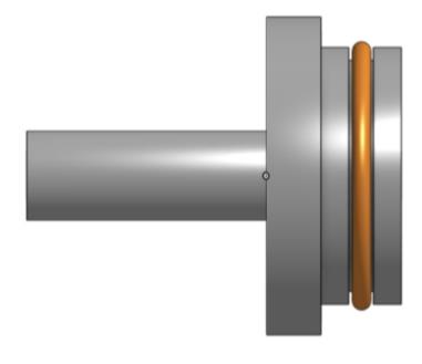 Rotational cap CAD model with high-temp O-ring