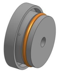 Rotational cap end view with silicone sealant